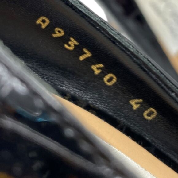 Sergio Rossi Grazie Sergio Sphere Embellished Pumps Black Croc Silver 40 - Picture 13 of 16